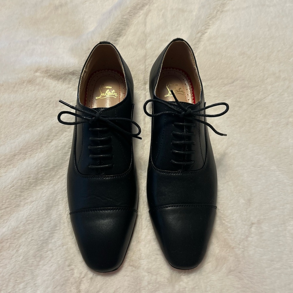 Christian Louboutin Black Leather Oxfords